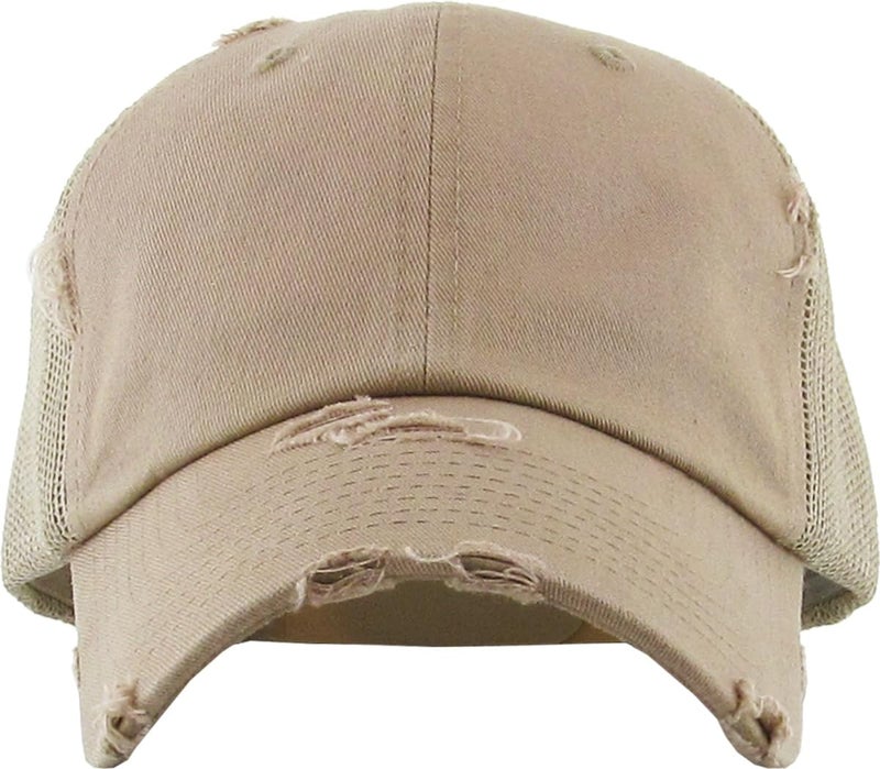 KBETHOS KBE-VM KHK Vintage Washed Cotton Baseball Cap, Khaki - Image 2